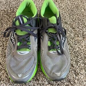 Saucony grid profile running shoe sneaker 7 green and gray athletic